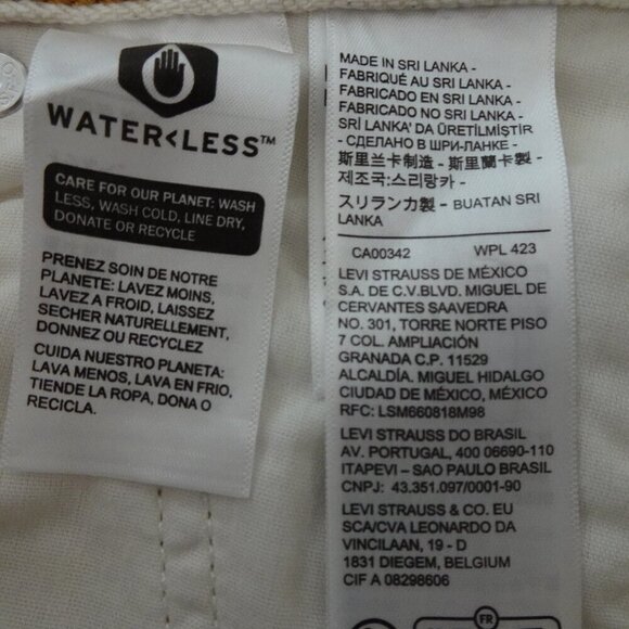 Levi's Ribcage Straight Ankle Jeans Size 28x27 Ivory Denim Distressed Button Fly - Picture 9 of 11